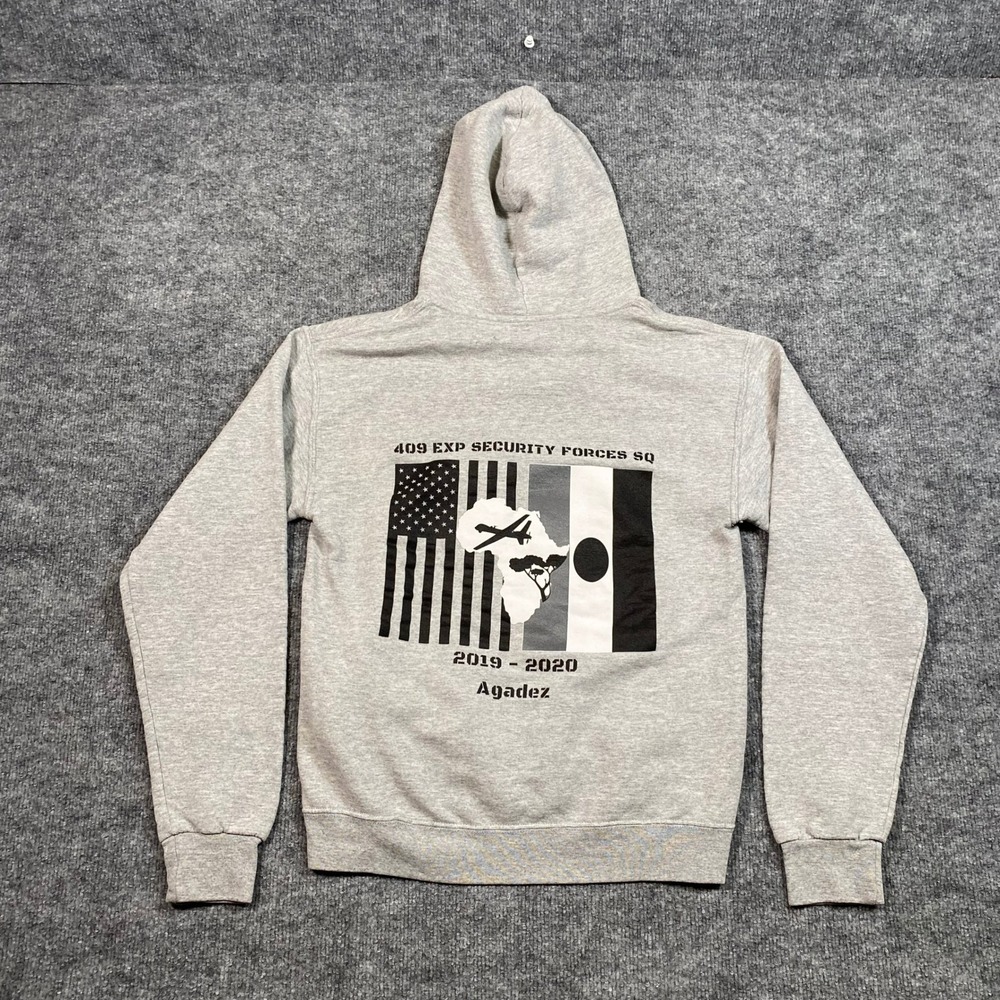 409th EXP Security Forces SQ Agadez Niger AB 201 Military Hoodie Gray S/M